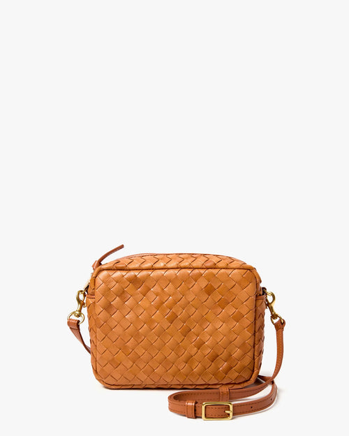 Clare V. Midi Sac Woven Diagonal in Natural
