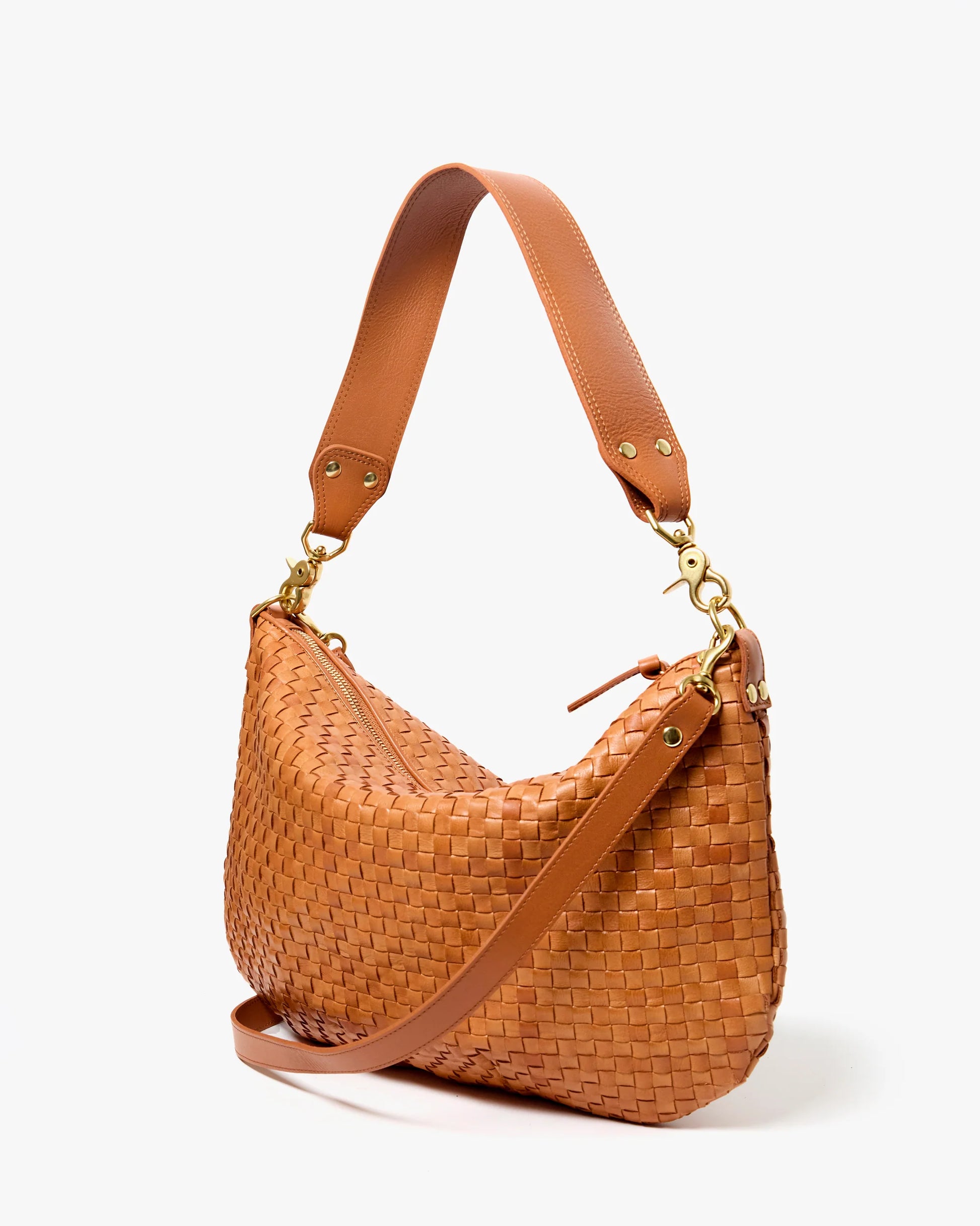 Clare V. Moyen Messenger Woven Checker in Natural