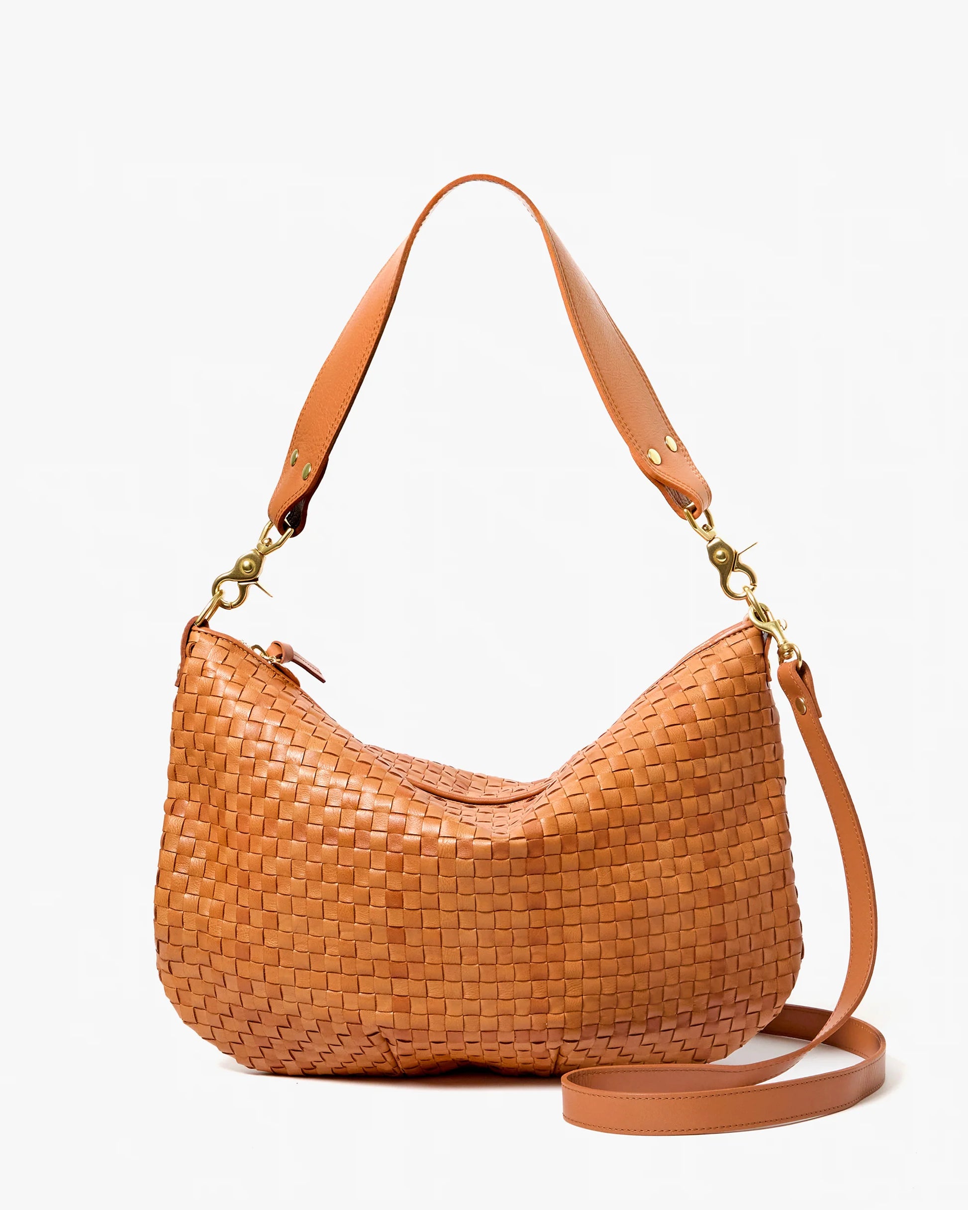 Clare V. Moyen Messenger Woven Checker in Natural