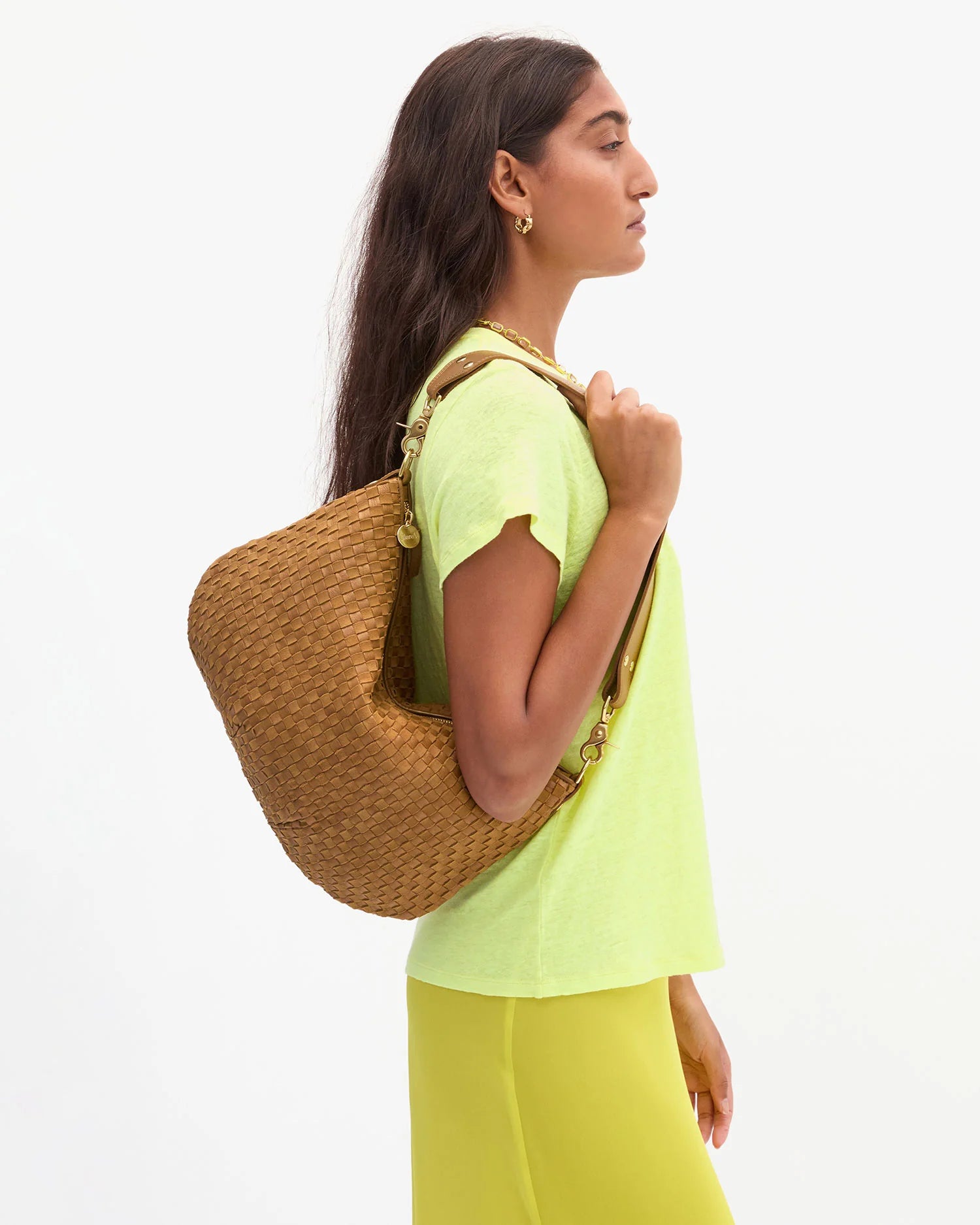 Clare V. Moyen Messenger Woven Checker in Sequoia