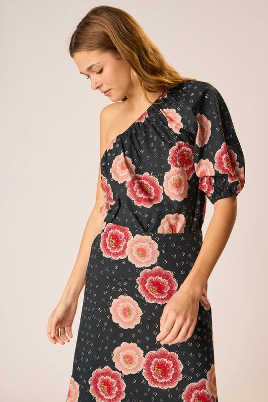 Natalie Martin Erin Top in Poppy Indigo