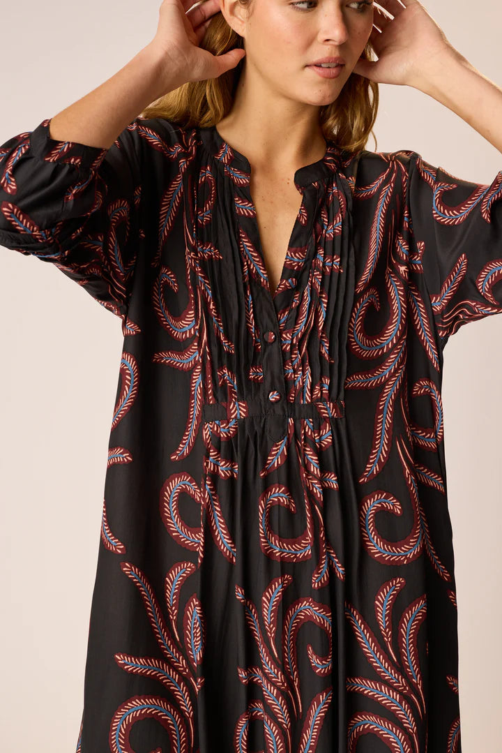 Natalie Martin Sammie Maxi Dress in Feather Black