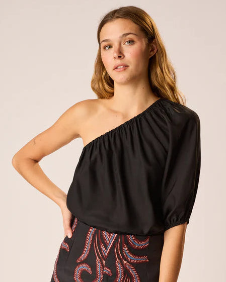 Natalie Martin Erin Top in Black Silk