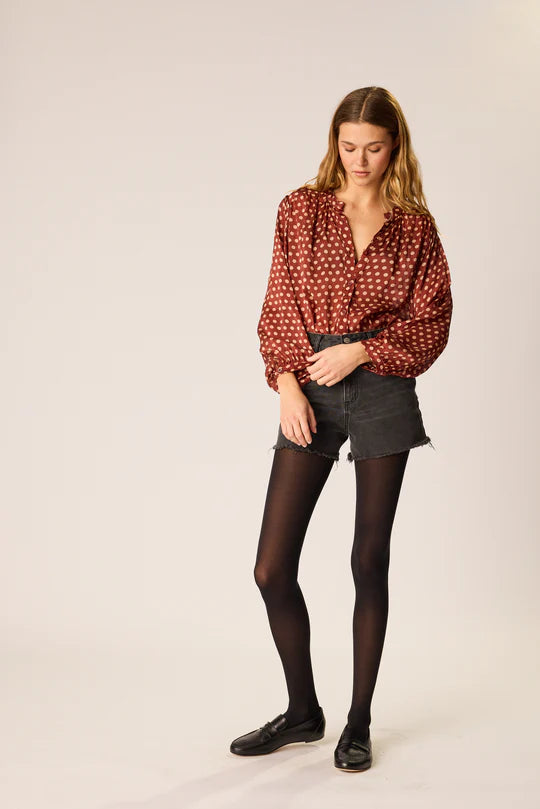 Natalie Martin Tolan Shirt in Polka Dot Cappuccino