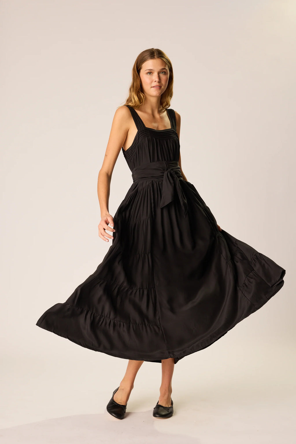 Natalie Martin Jasmine Maxi Dress in Black Silk