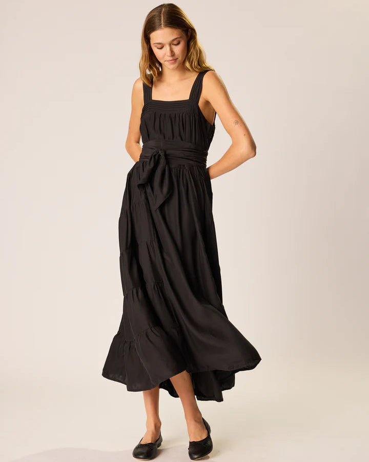 Natalie Martin Jasmine Maxi Dress in Black Silk