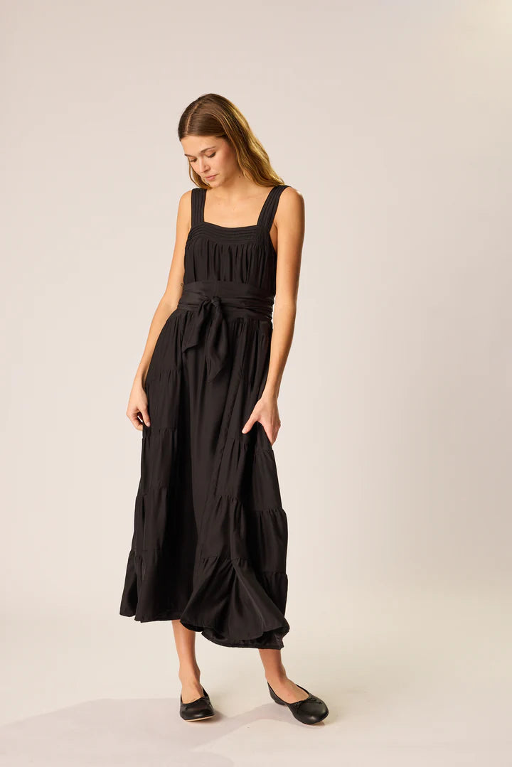 Natalie Martin Jasmine Maxi Dress in Black Silk
