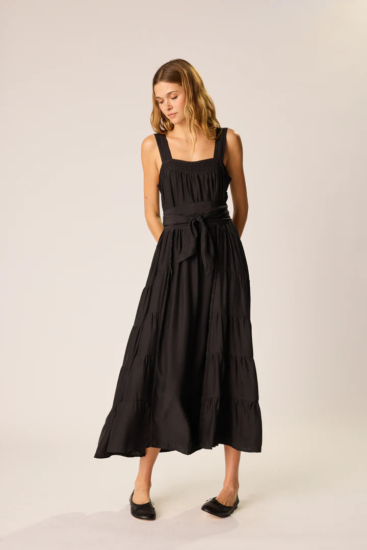 Natalie Martin Jasmine Maxi Dress in Black Silk