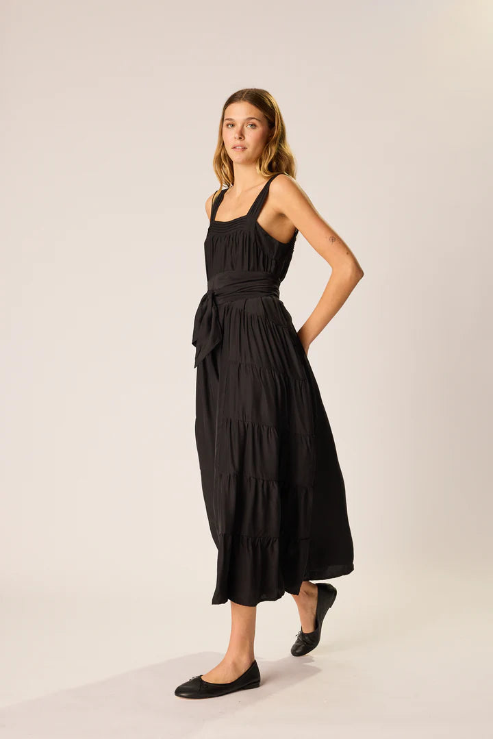 Natalie Martin Jasmine Maxi Dress in Black Silk