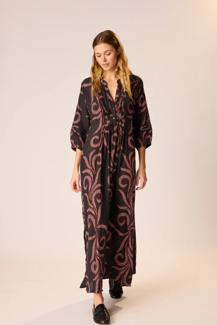 Natalie Martin Sammie Maxi Dress in Feather Black
