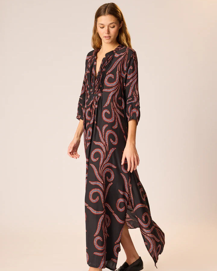 Natalie Martin Sammie Maxi Dress in Feather Black