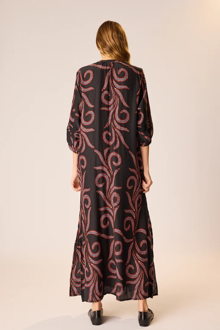 Natalie Martin Sammie Maxi Dress in Feather Black
