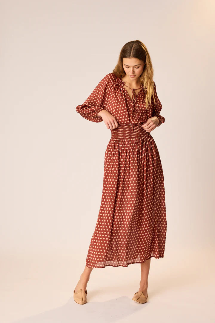 Natalie Martin Bella Skirt in Polka Dot Cappuccino
