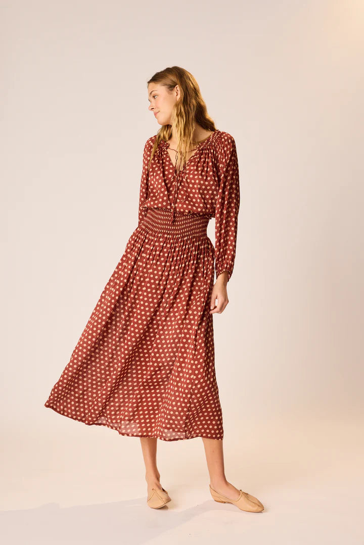 Natalie Martin Bella Skirt in Polka Dot Cappuccino