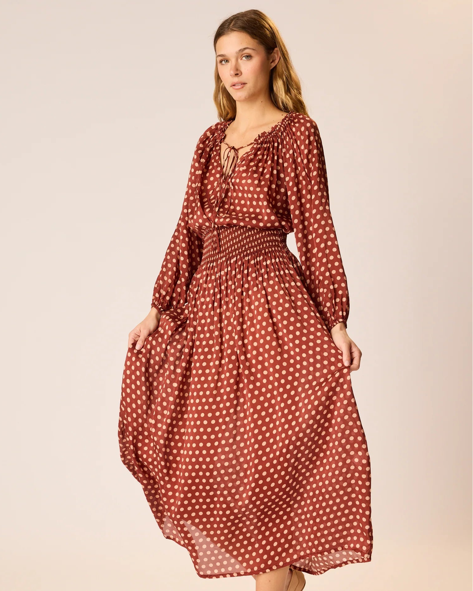 Natalie Martin Bella Skirt in Polka Dot Cappuccino