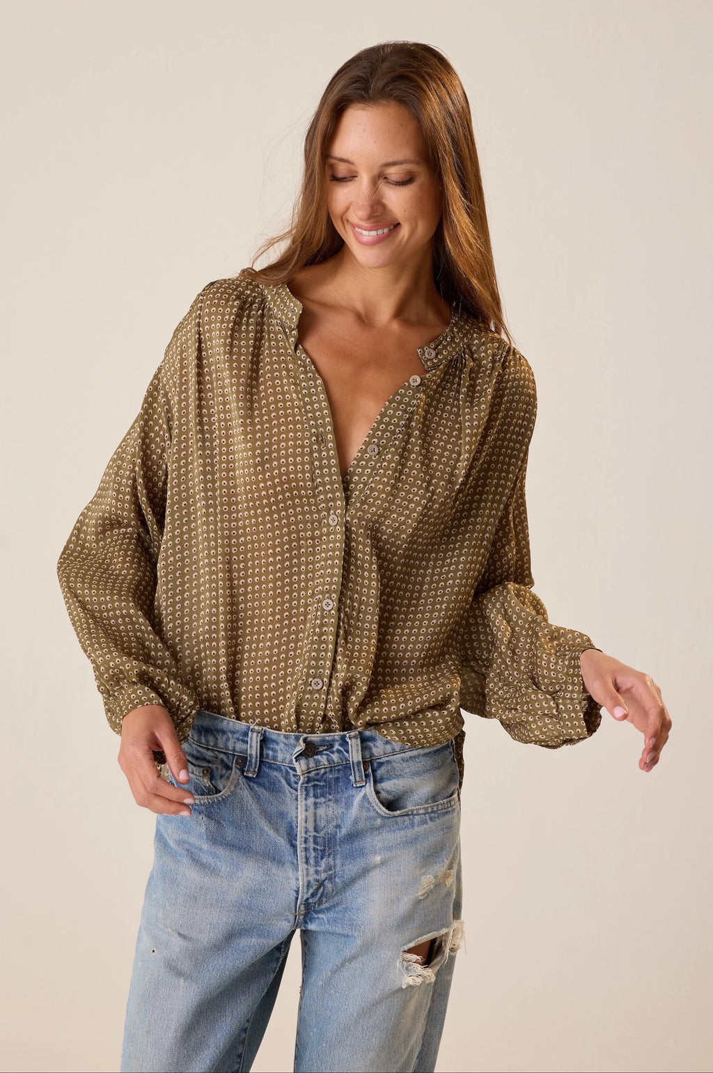 Natalie Martin Tolan Shirt in Martini Olive