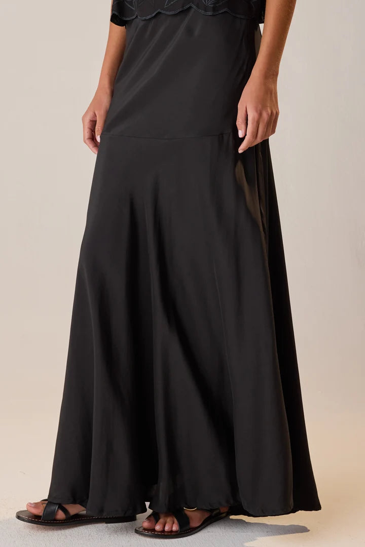 Natalie Martin Aubrey Skirt in Black Silk
