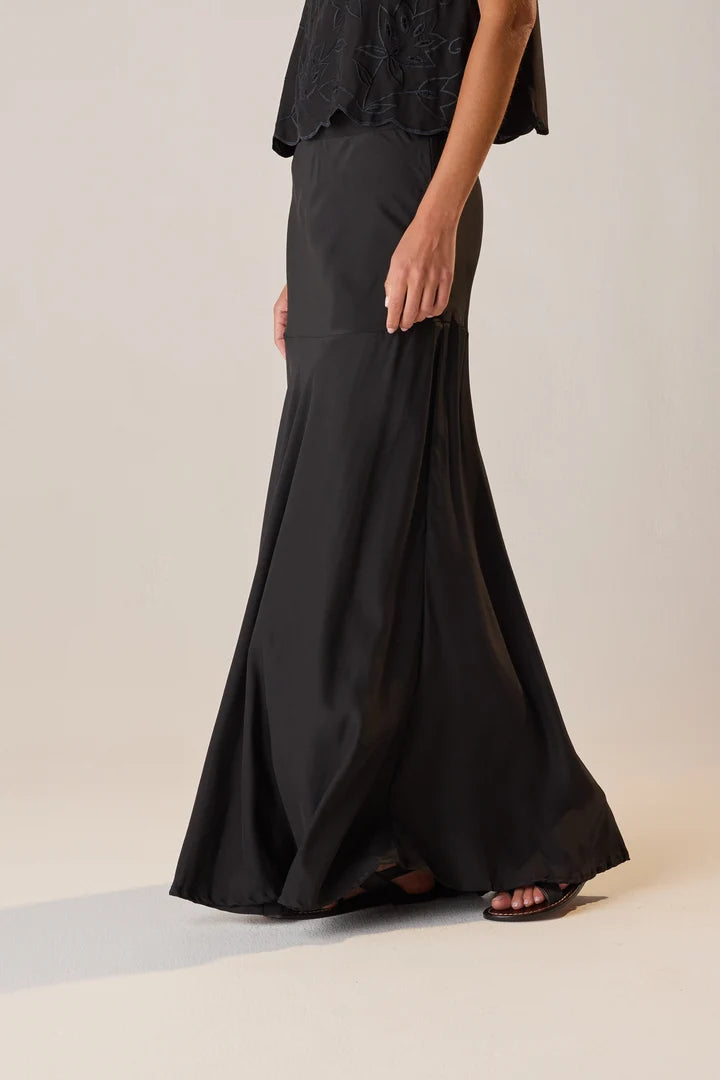 Natalie Martin Aubrey Skirt in Black Silk