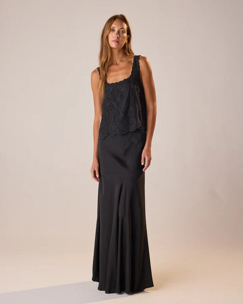 Natalie Martin Aubrey Skirt in Black Silk