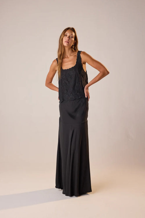Natalie Martin Aubrey Skirt in Black Silk