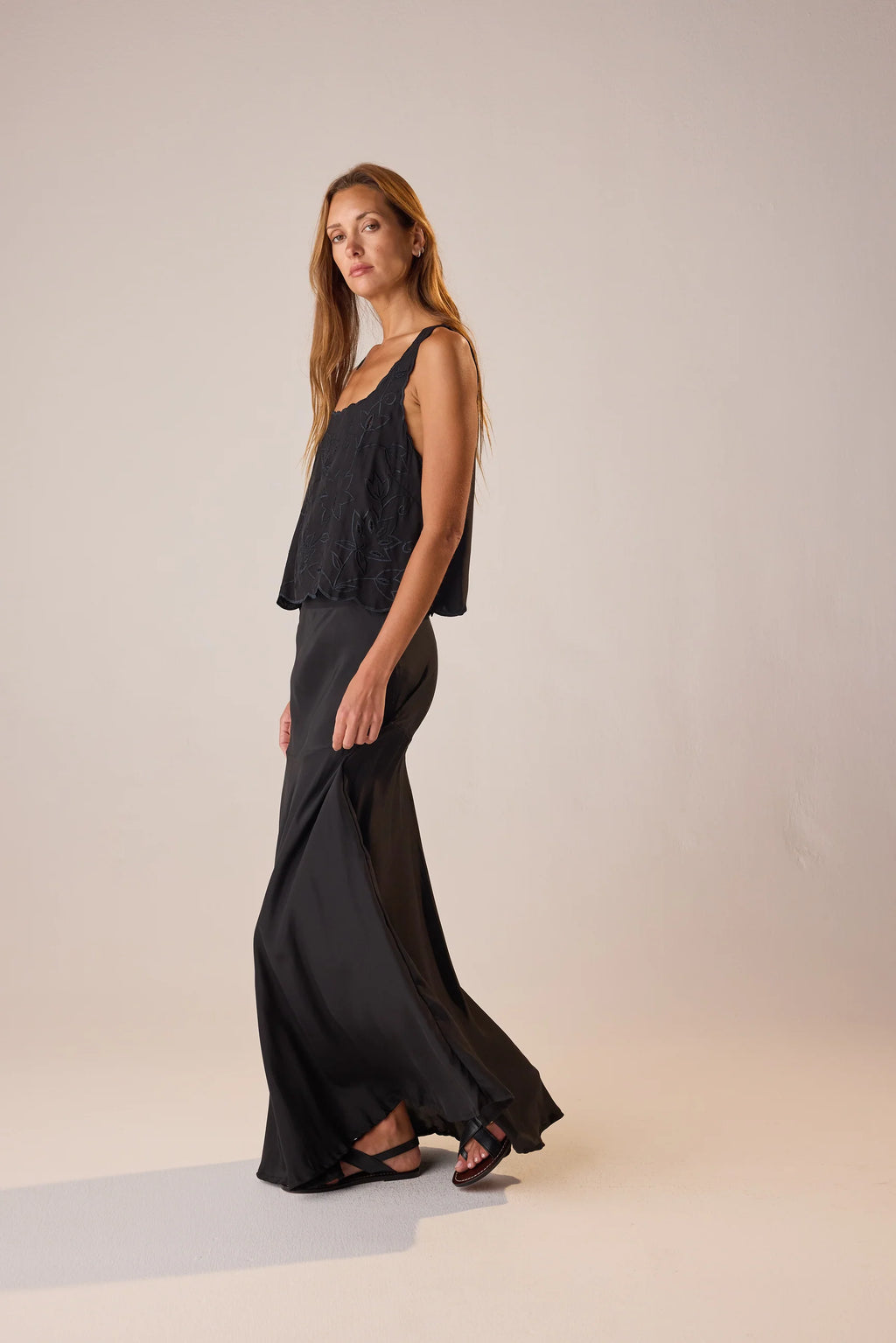Natalie Martin Aubrey Skirt in Black Silk