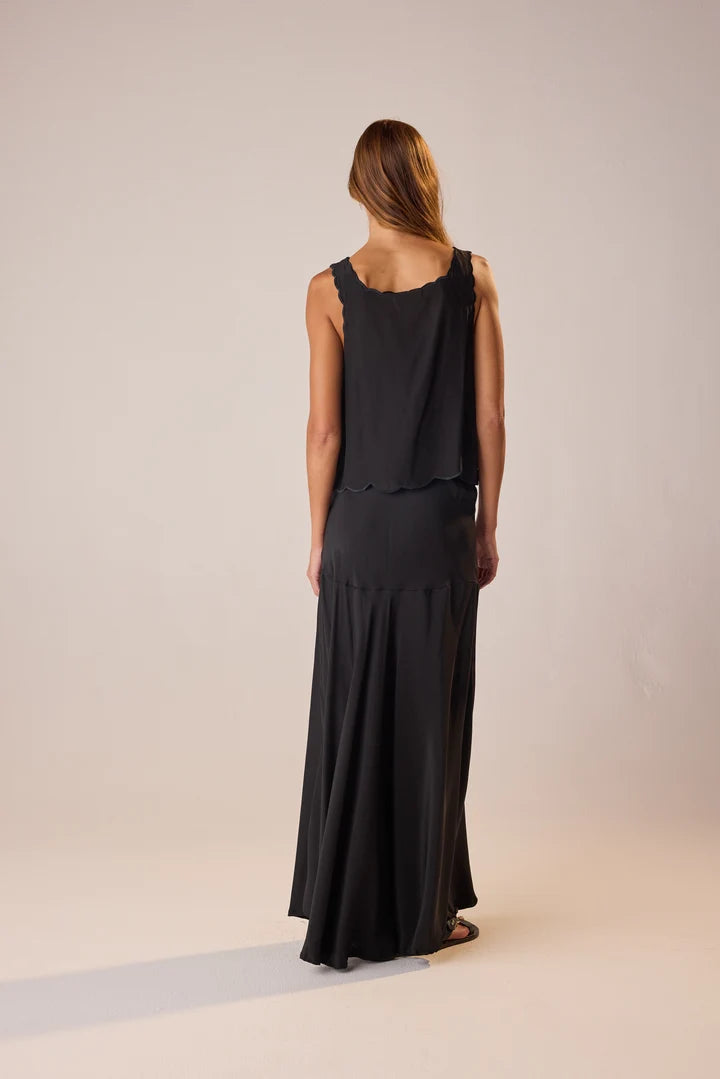 Natalie Martin Aubrey Skirt in Black Silk