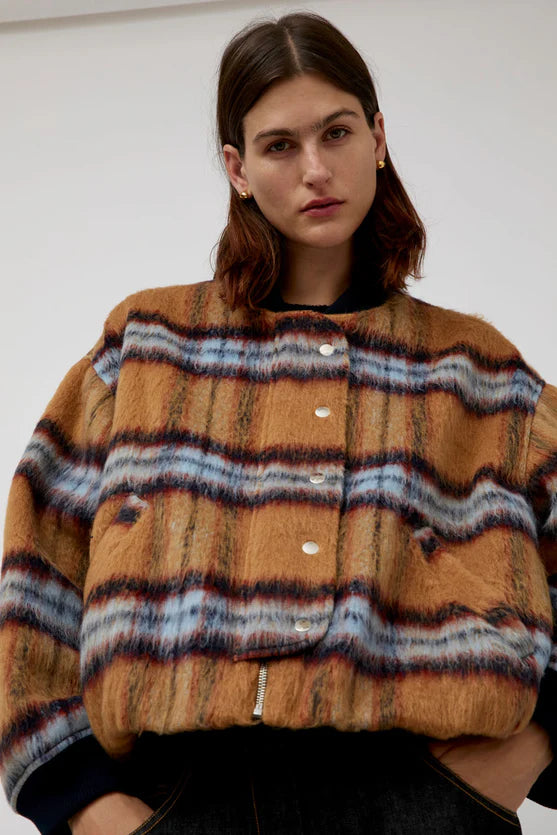 No. 6 Dover Jacket in Camel Plaid