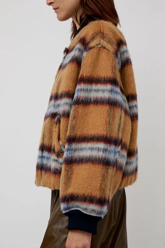 No. 6 Dover Jacket in Camel Plaid