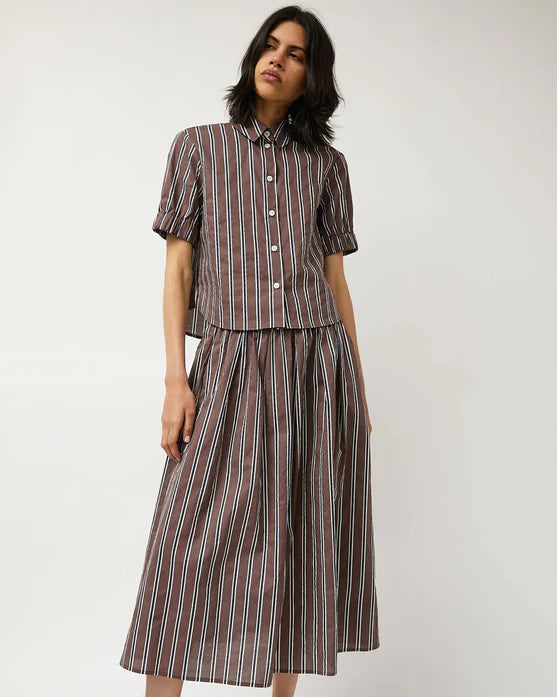 No. 6 Chloe Top in Cambridge Brown Stripe