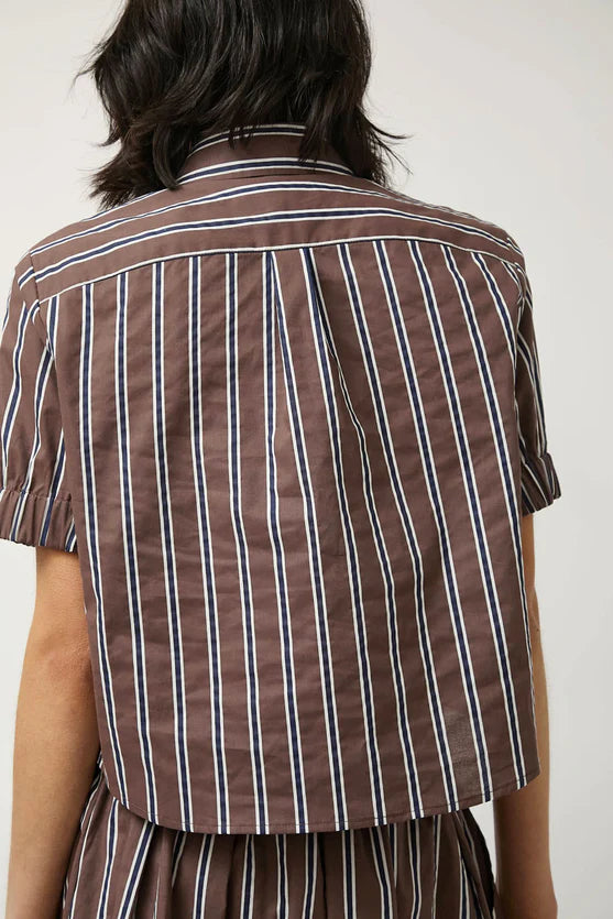 No. 6 Chloe Top in Cambridge Brown Stripe