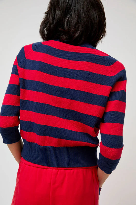 No. 6 Colette Cardi in Navy and Red Stripe
