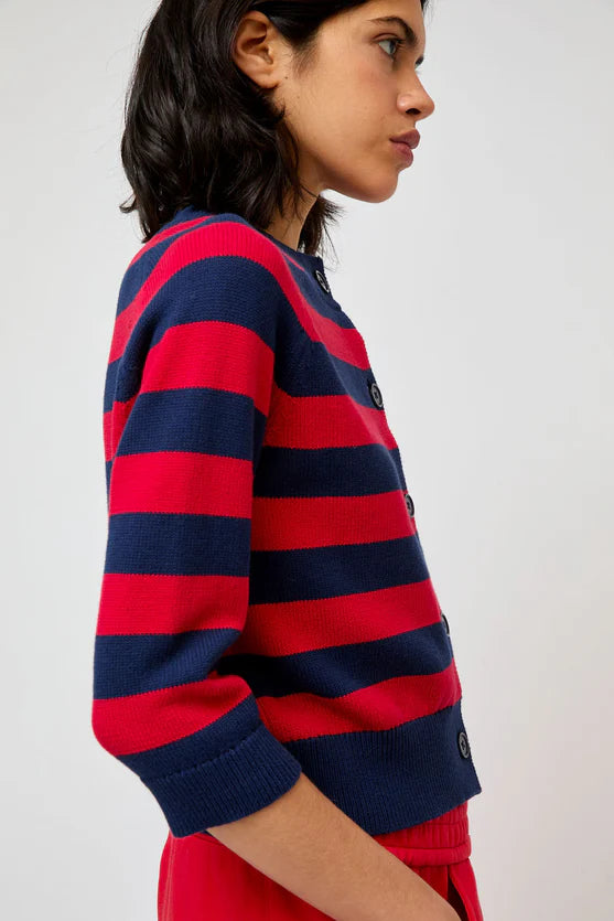 No. 6 Colette Cardi in Navy and Red Stripe