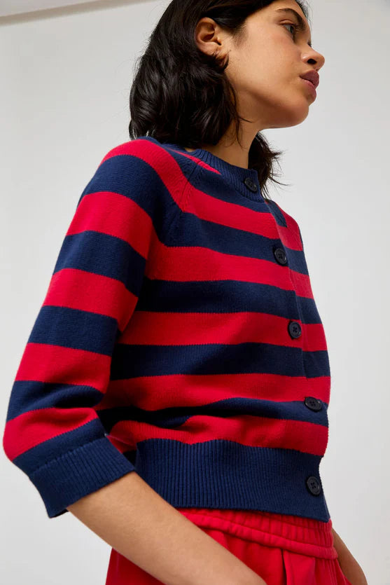 No. 6 Colette Cardi in Navy and Red Stripe