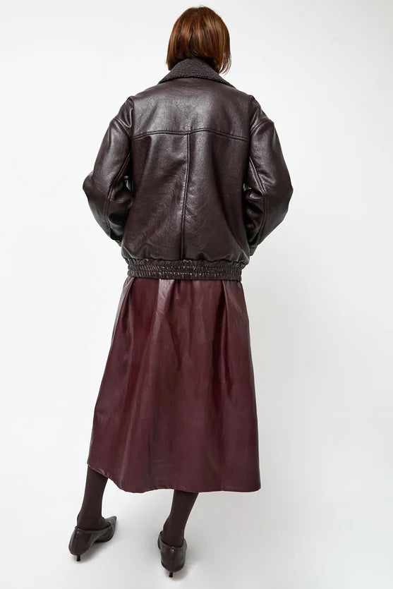No. 6 Connor Jacket in Bordeaux Sherpa