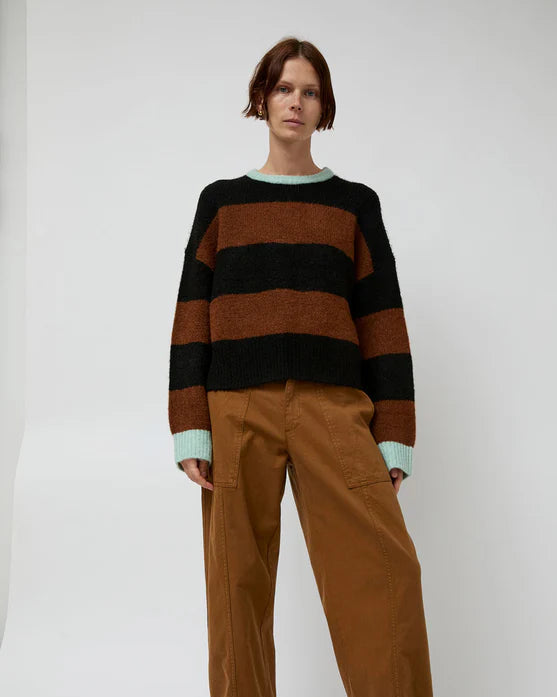No. 6 Henry Knit Crewneck in Stripe Combo