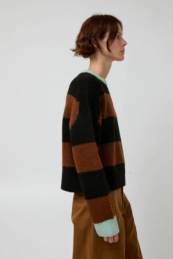 No. 6 Henry Knit Crewneck in Stripe Combo