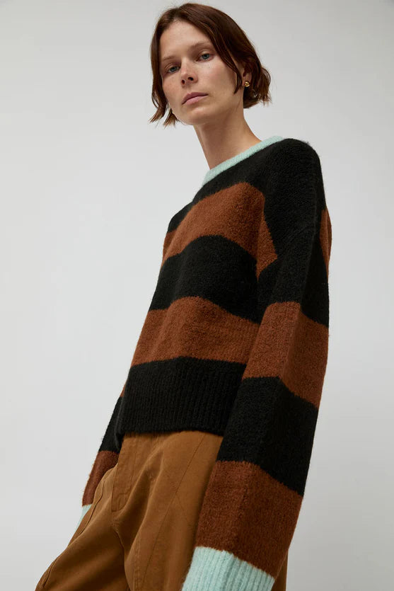 No. 6 Henry Knit Crewneck in Stripe Combo