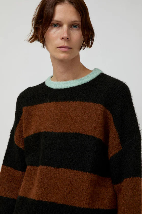 No. 6 Henry Knit Crewneck in Stripe Combo