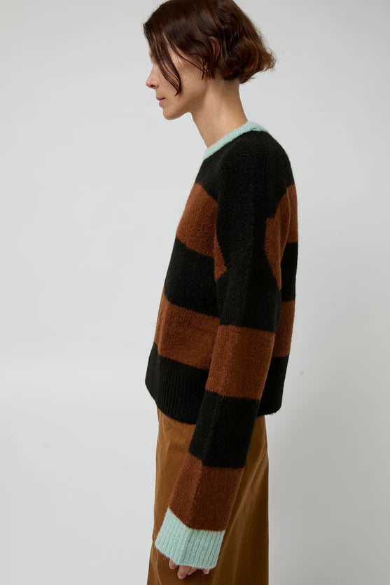 No. 6 Henry Knit Crewneck in Stripe Combo