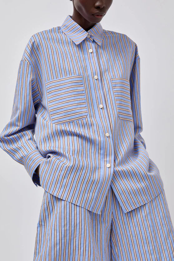 No. 6 Lake Shirt in Oxford Stripe