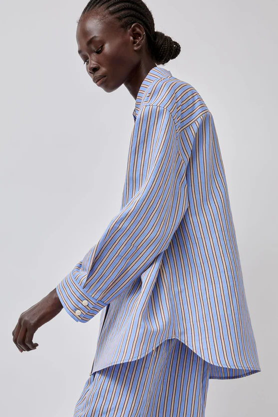 No. 6 Lake Shirt in Oxford Stripe