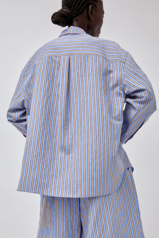 No. 6 Lake Shirt in Oxford Stripe