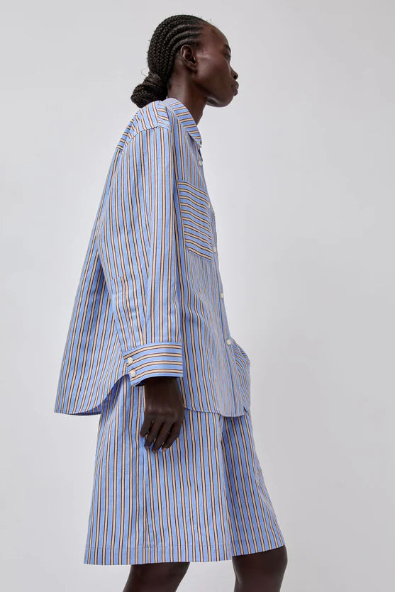 No. 6 Lake Shirt in Oxford Stripe