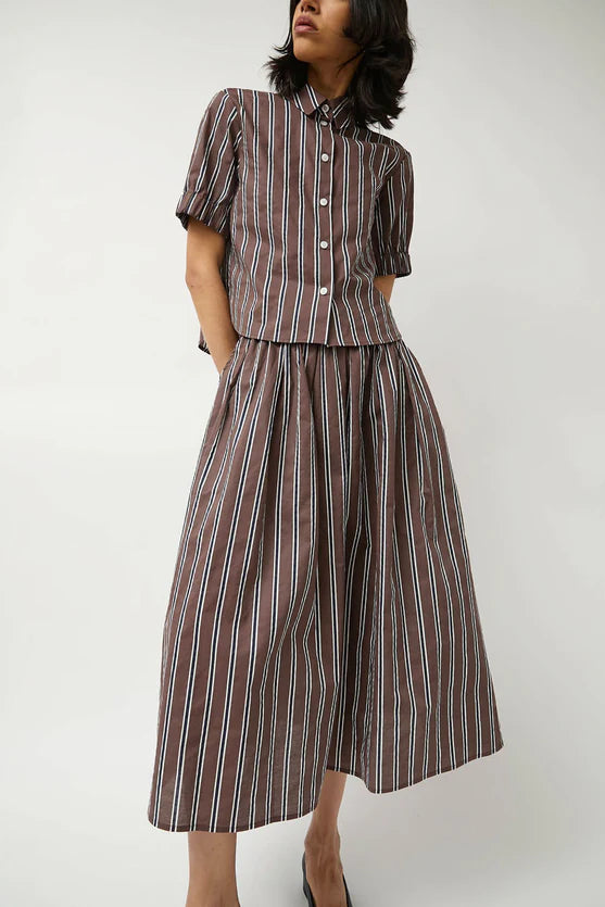No. 6 Mel Skirt in Cambridge Brown Stripe