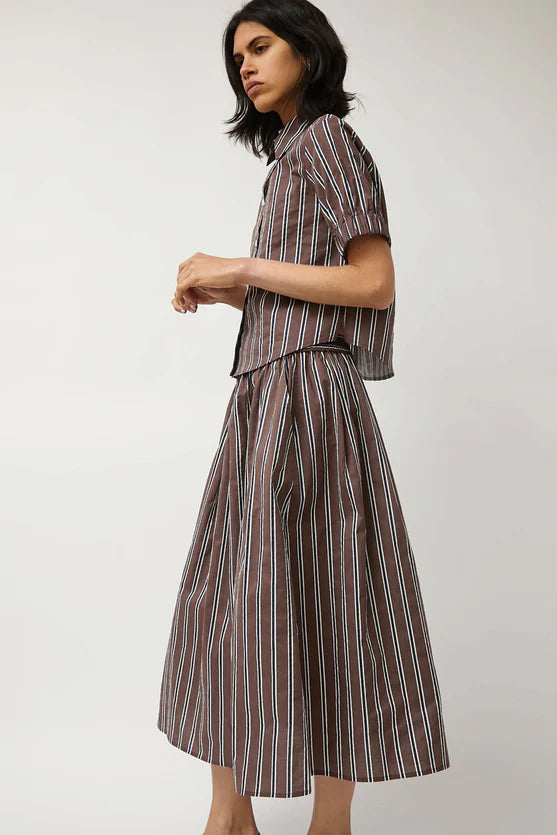No. 6 Mel Skirt in Cambridge Brown Stripe