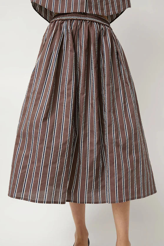 No. 6 Mel Skirt in Cambridge Brown Stripe