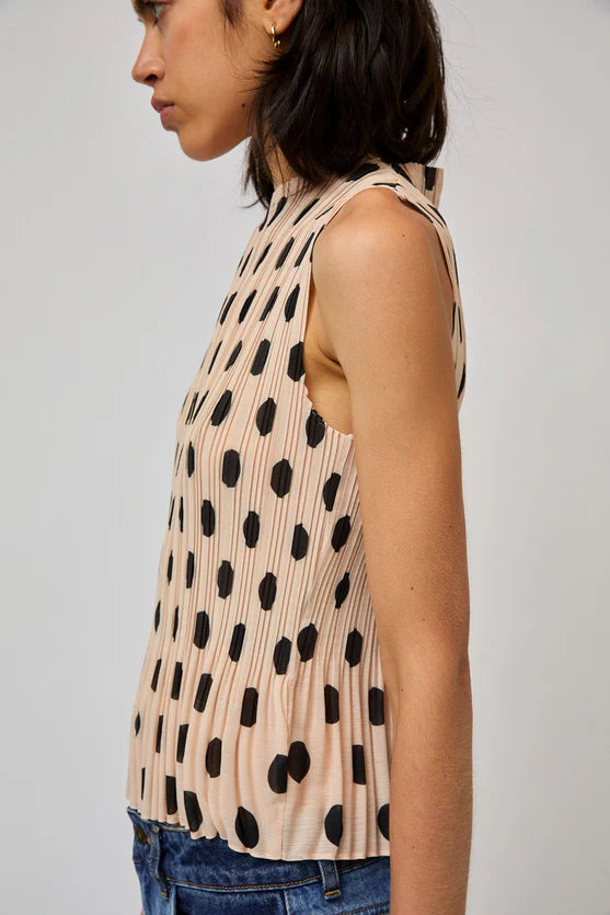 No. 6 Rae Tank in Cream Dot