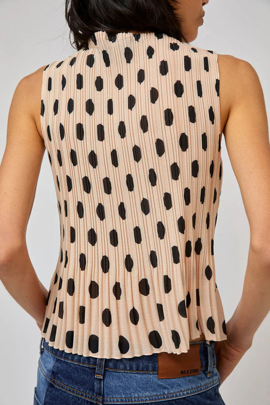 No. 6 Rae Tank in Cream Dot
