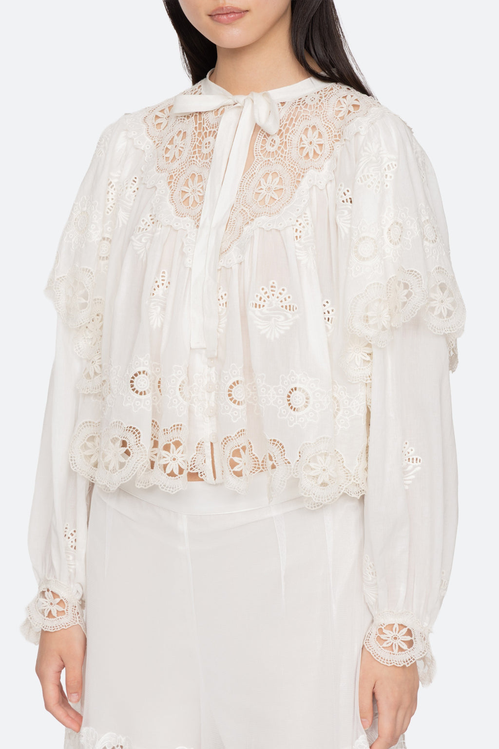 Sea New York Sofia Embroidery Long-Sleeve Top