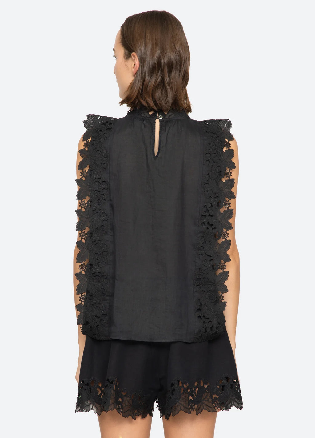 Sea New York Eleannora Embroidered Top in Black